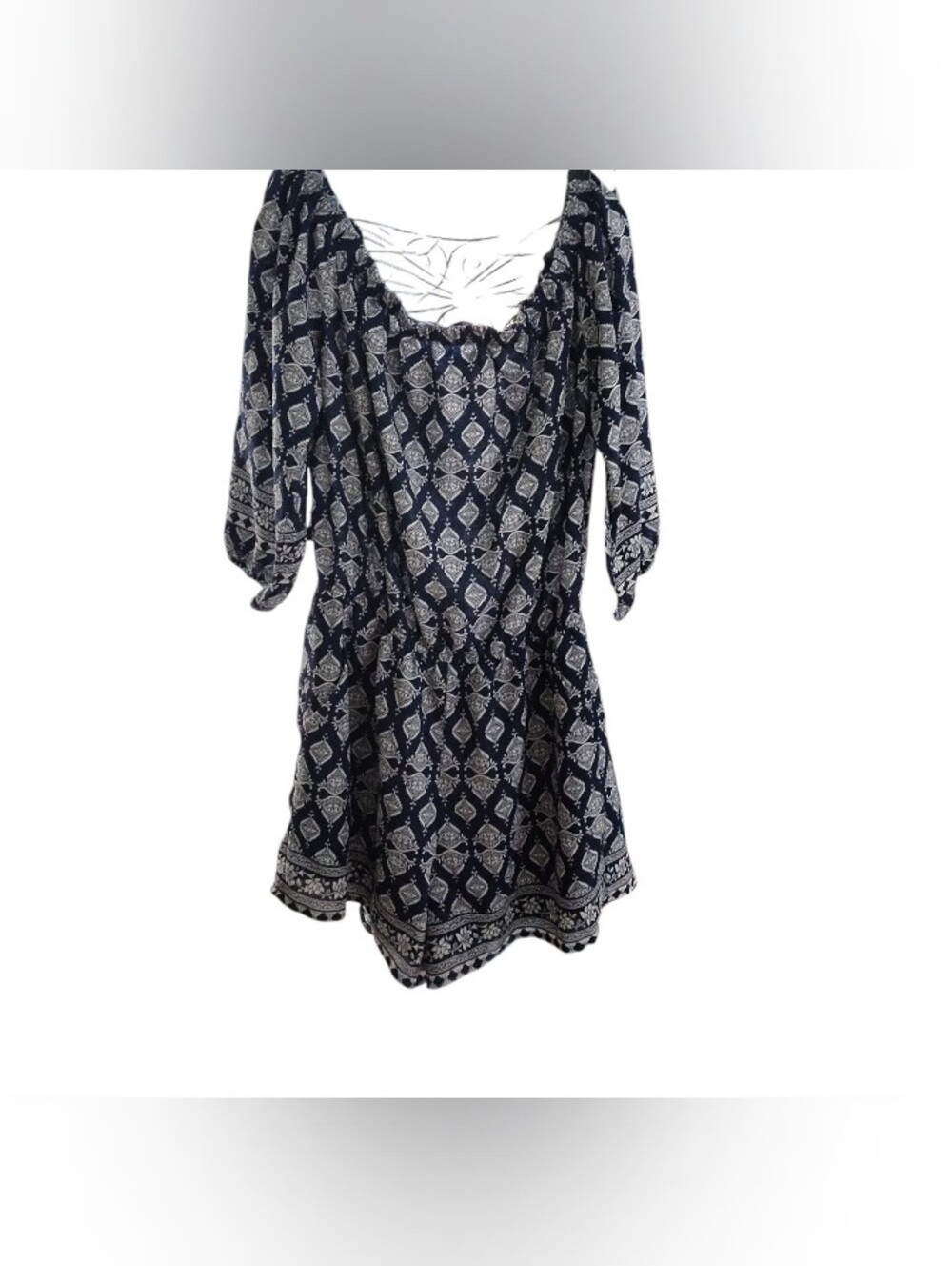 Premier Navy and White Printed Romper Size Med 🦋